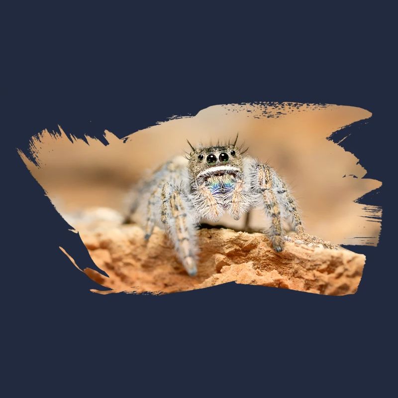 Phidippus texanus jumping spider, spring spinne.