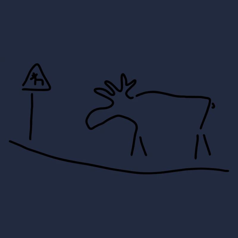 elch mit warnschild