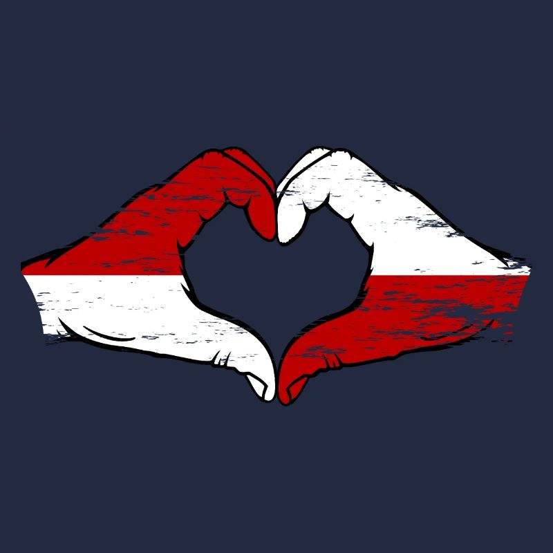 Drapeau de Monaco Pologne Forme de main Forme de coeur Utilisé