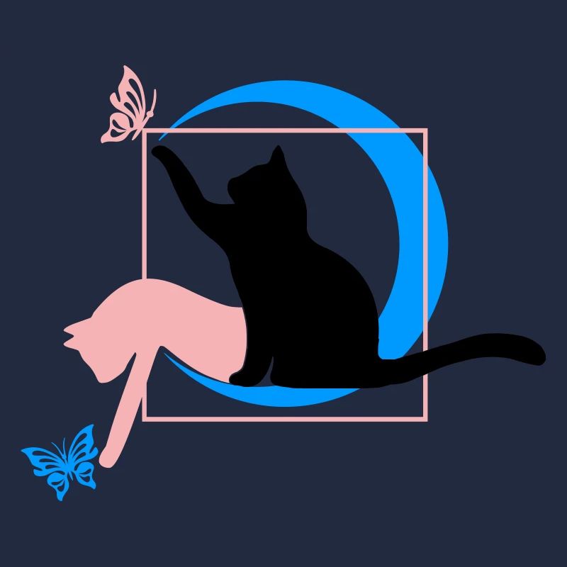The cat Leonardo Da Vinci style in circle square