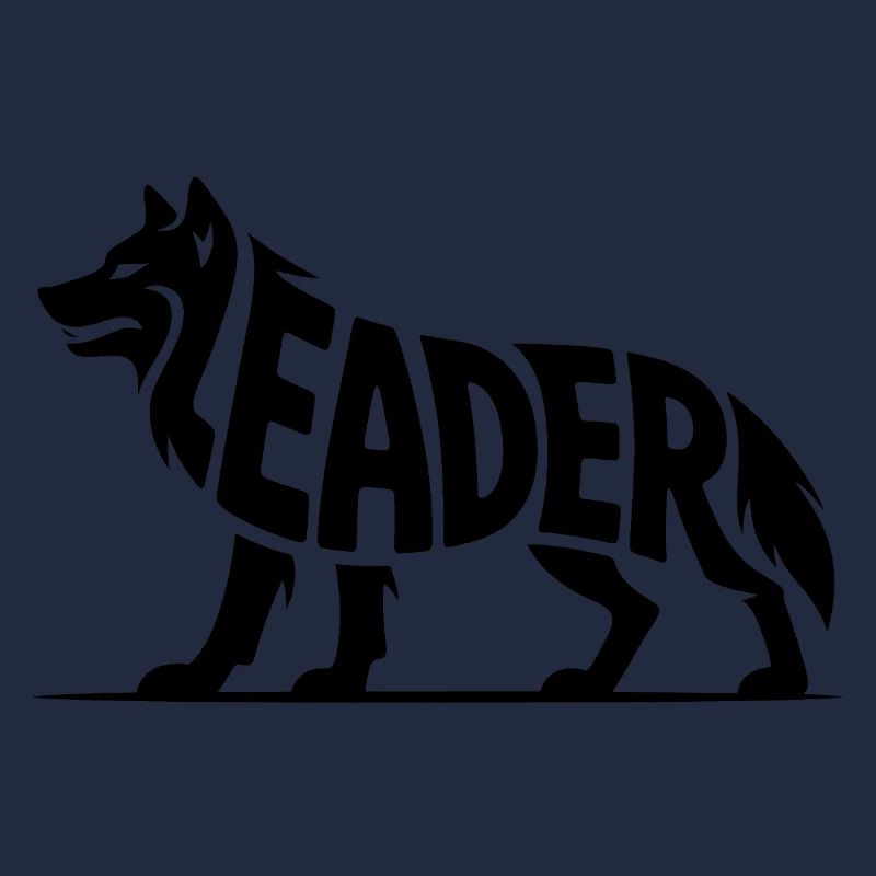Anführer - Moivational Wolf Logo