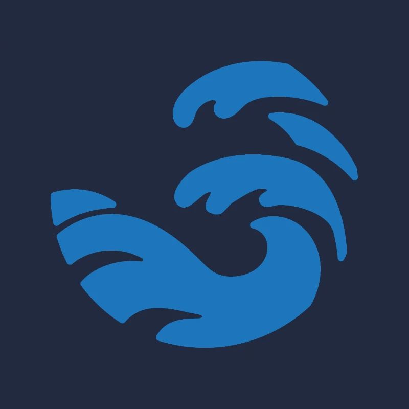 simple blue wave design in round shape