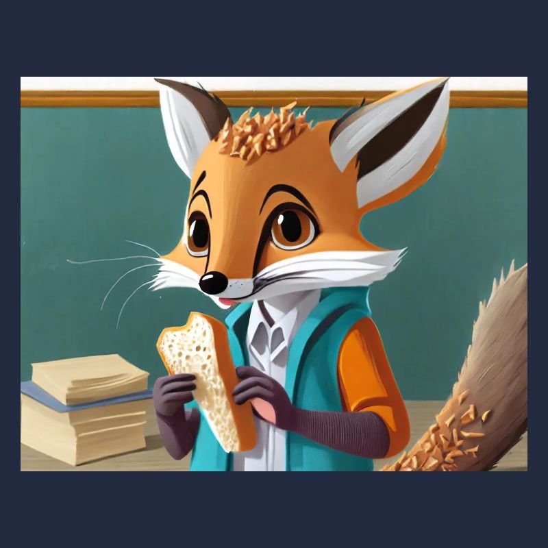 cute little fiend fox everyday life – eating lunch