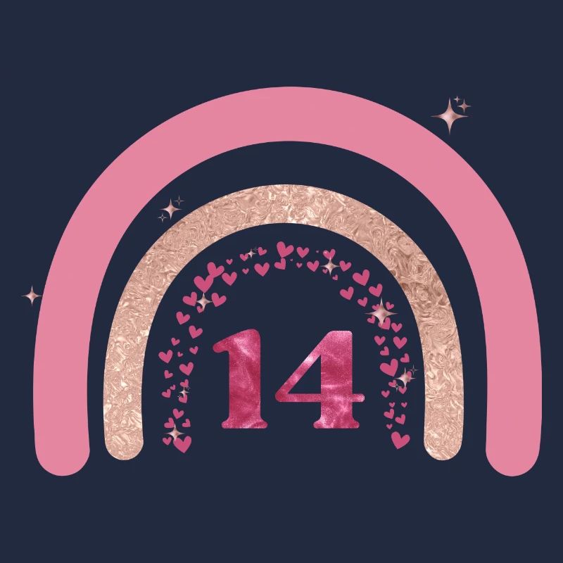 14e anniversaire rainbow rose