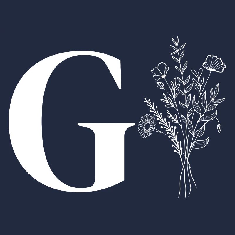 Lette g fleurs minimalistes