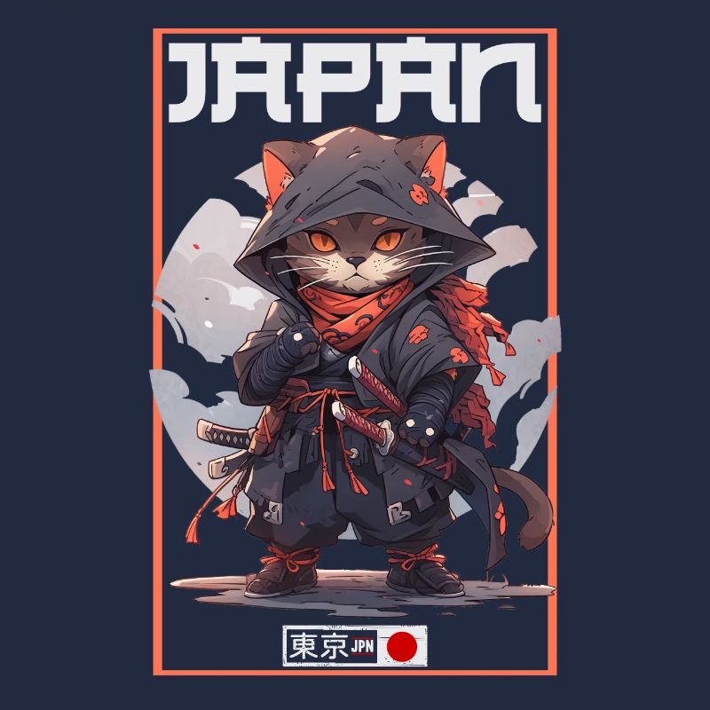 Asia Cat Japanese Samurai Samurai