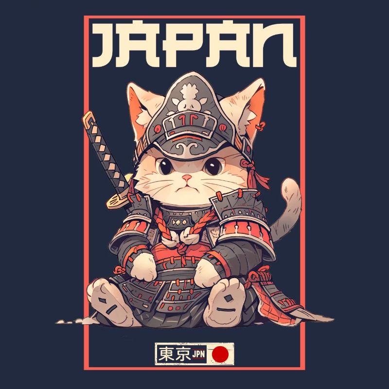 Asia Cat Japanese Samurai Samurai