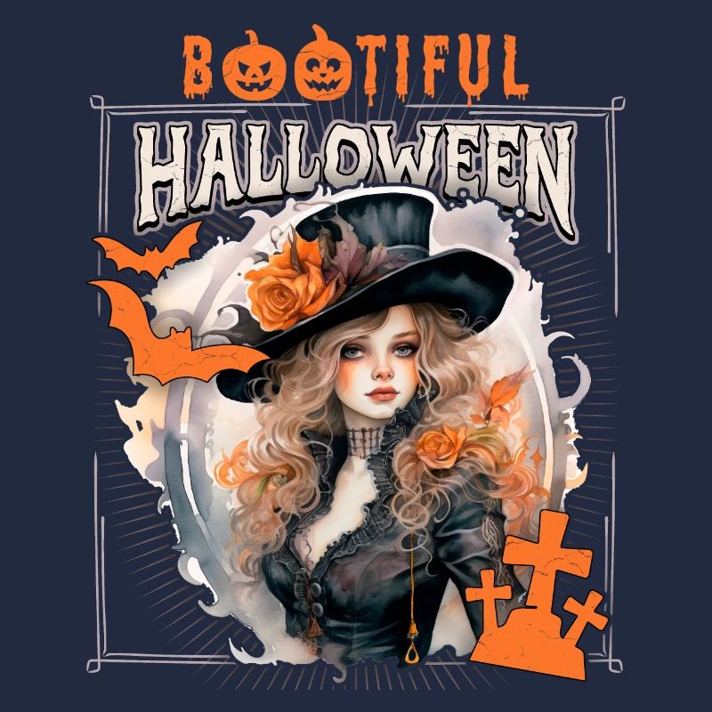 Gothic Halloween Hexe, Spruch Bootiful