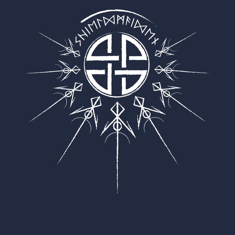 Shield maiden, runic script, viking knot, Norse
