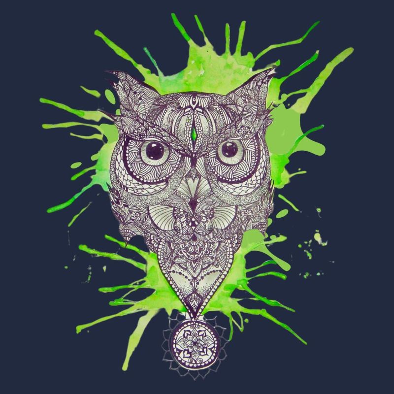 Mandala-Eule - Platsch