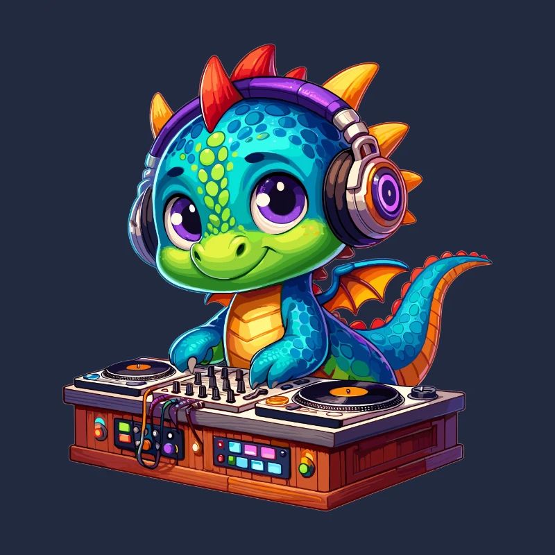 Drache DJ, Discjockey, Diskjockey oder Disk Jockey