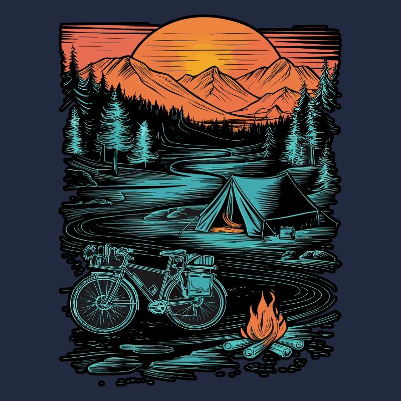 Bicycle Camping Camping Mountains Nature Excursion