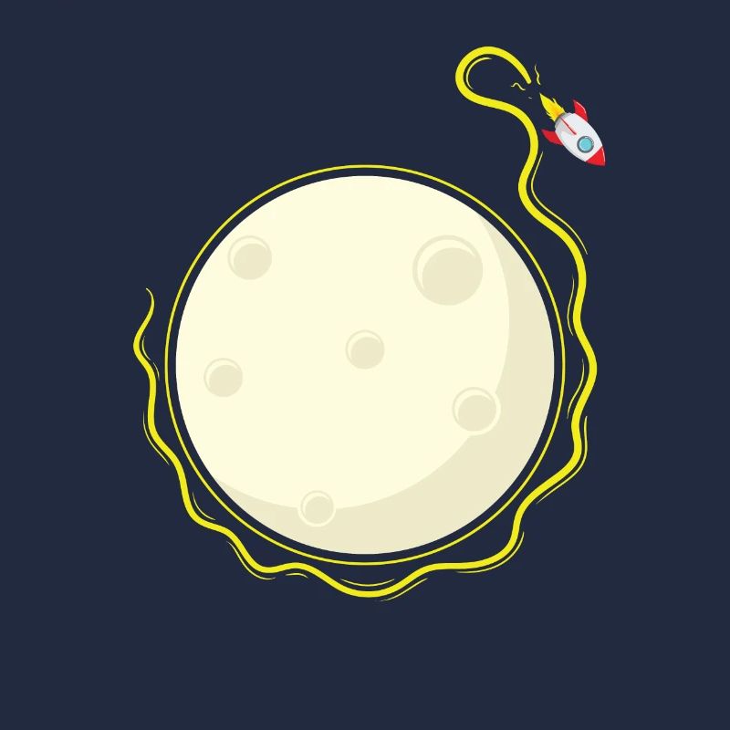 Rocket orbits the moon