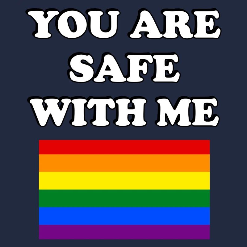 Vous êtes en sécurité avec moi Drapeau de la fierté LGBT