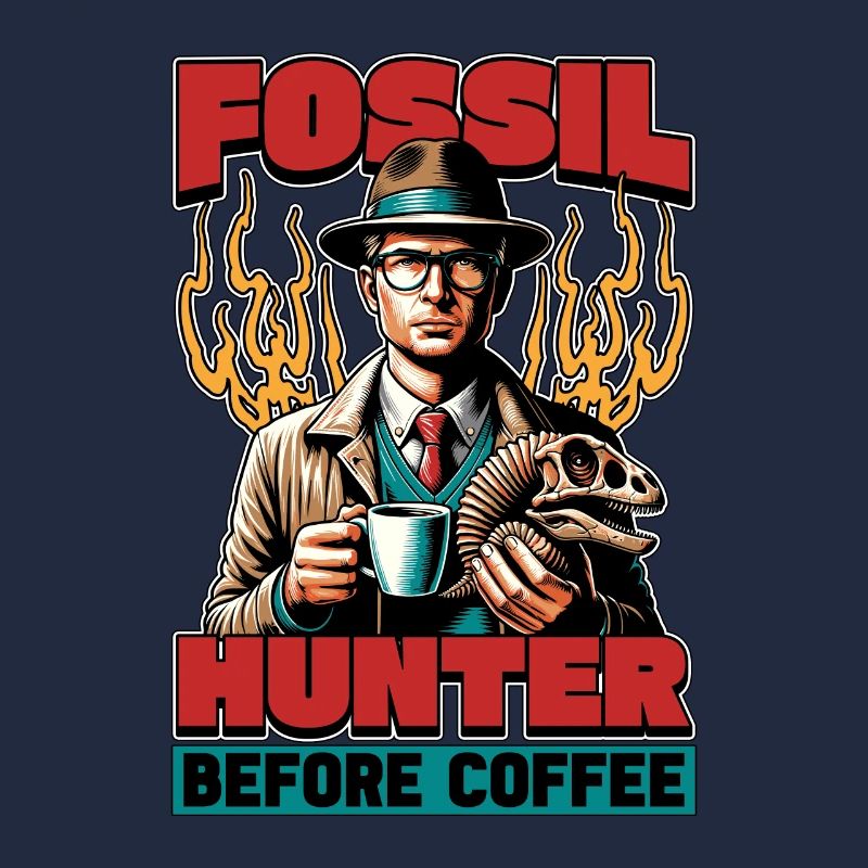 Fossil Hunter Before Paleontologist Coffee Lover
