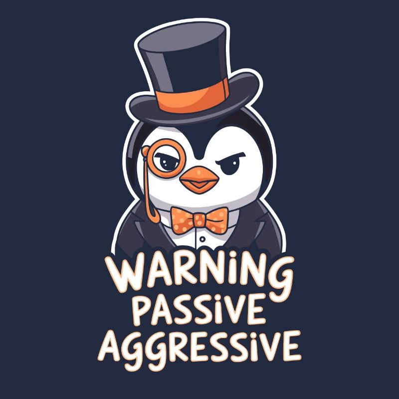 Penguin With Monocle Warning Passive Aggressive