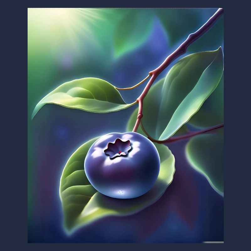 Beautiful blueberry on a leaf