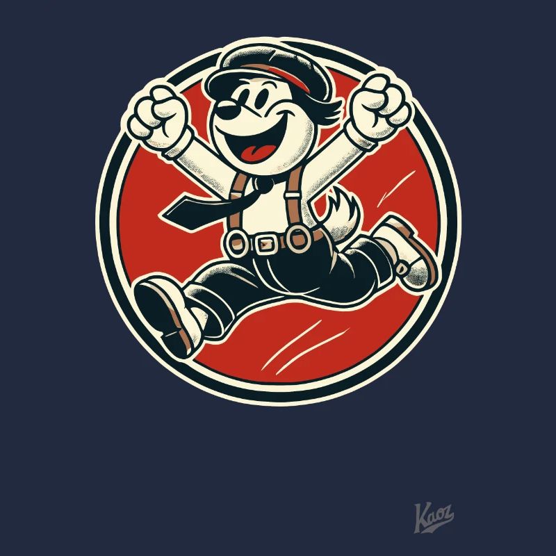 Fröhlicher Retro-Hunde-Junge