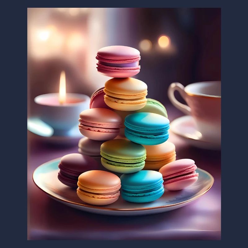 Tasty and colorful macarons