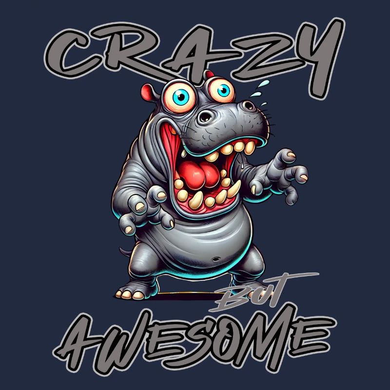 Crazy but Awesome Nilpferd Comic Stil