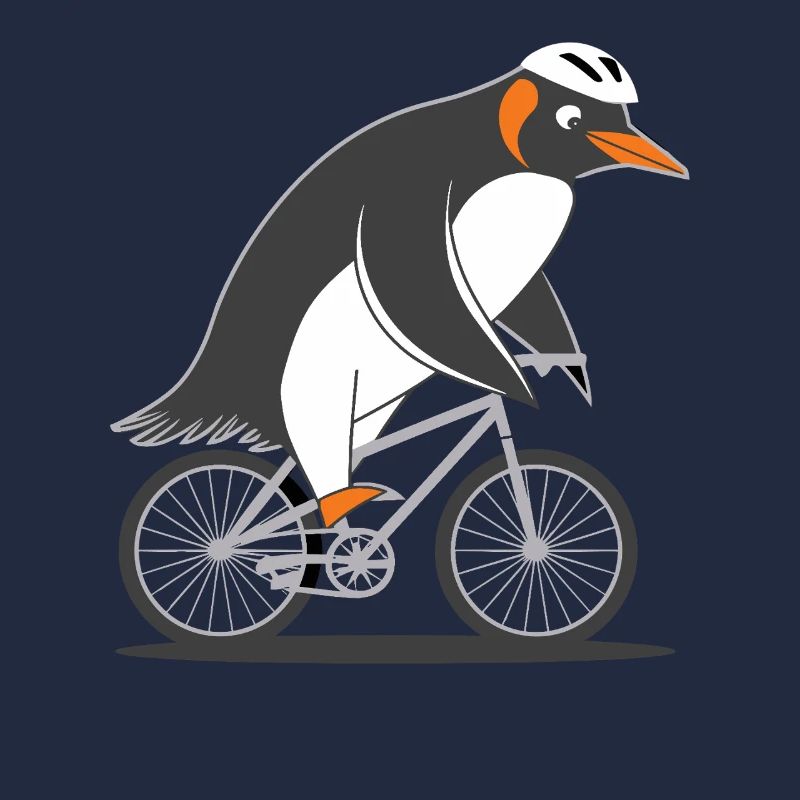 Drôle de pingouin à vélo