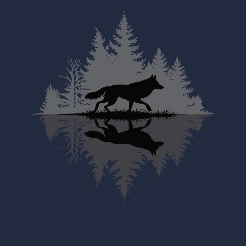 Wolf im dunklen Wald