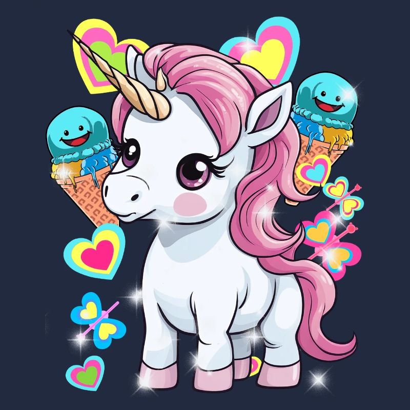 Einhorn Kinder Mädchen Jungen Eis Eiskrem