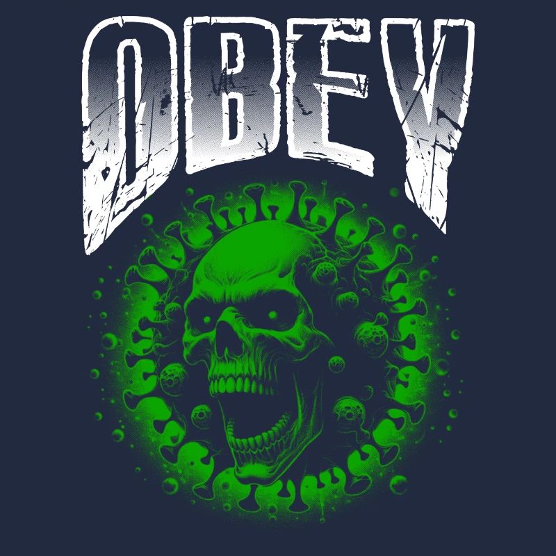 Obéir Illustration Crâne de virus vert gras