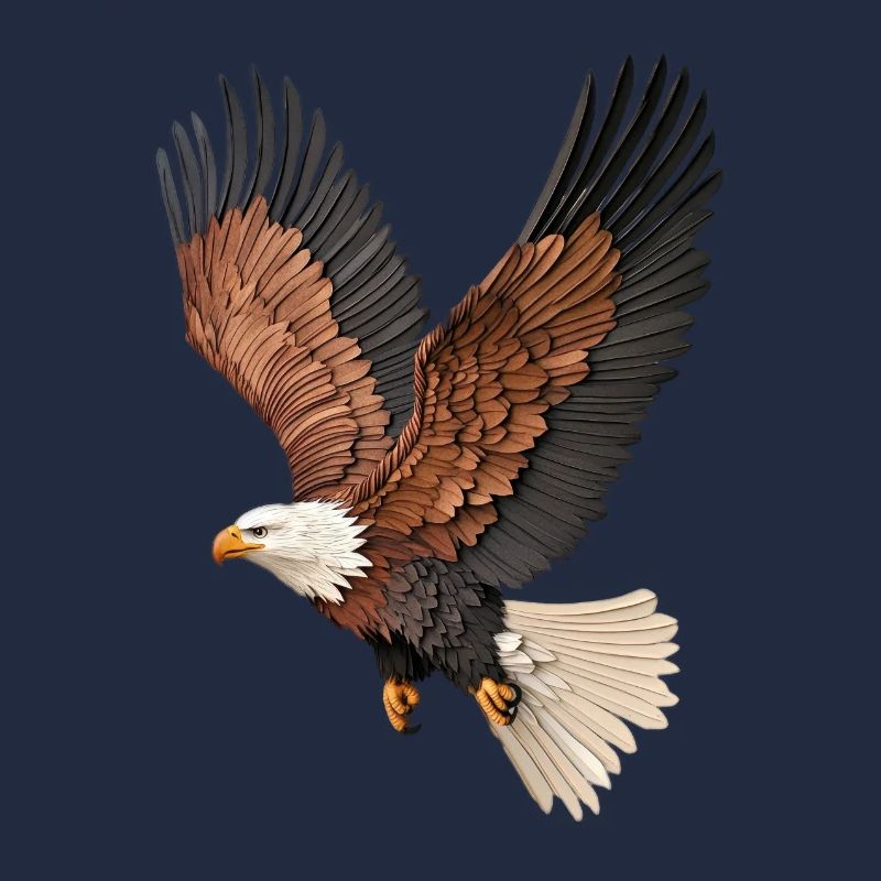 A majestic eagle in flight layered paper effect