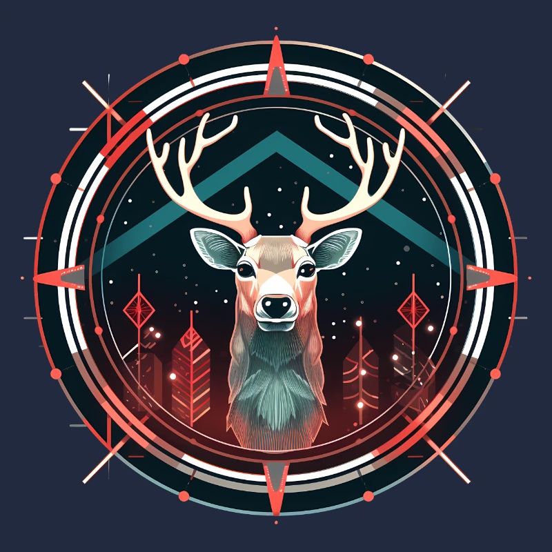 Hirsch in Ornament, Liebeshirsche
