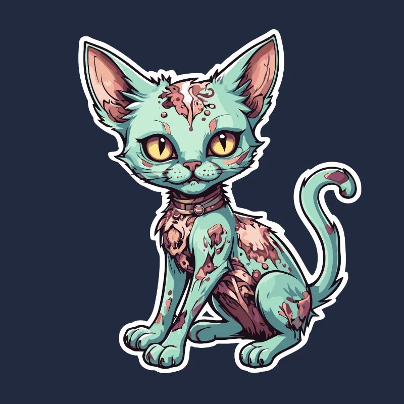Illustration de chat zombie
