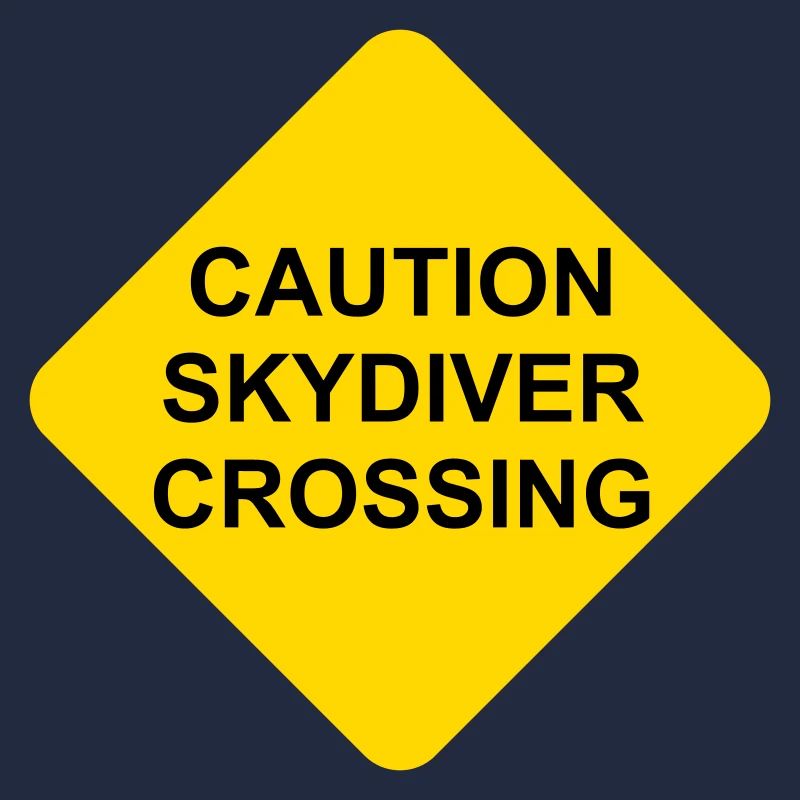 Schild Caution Skydiver Crossing