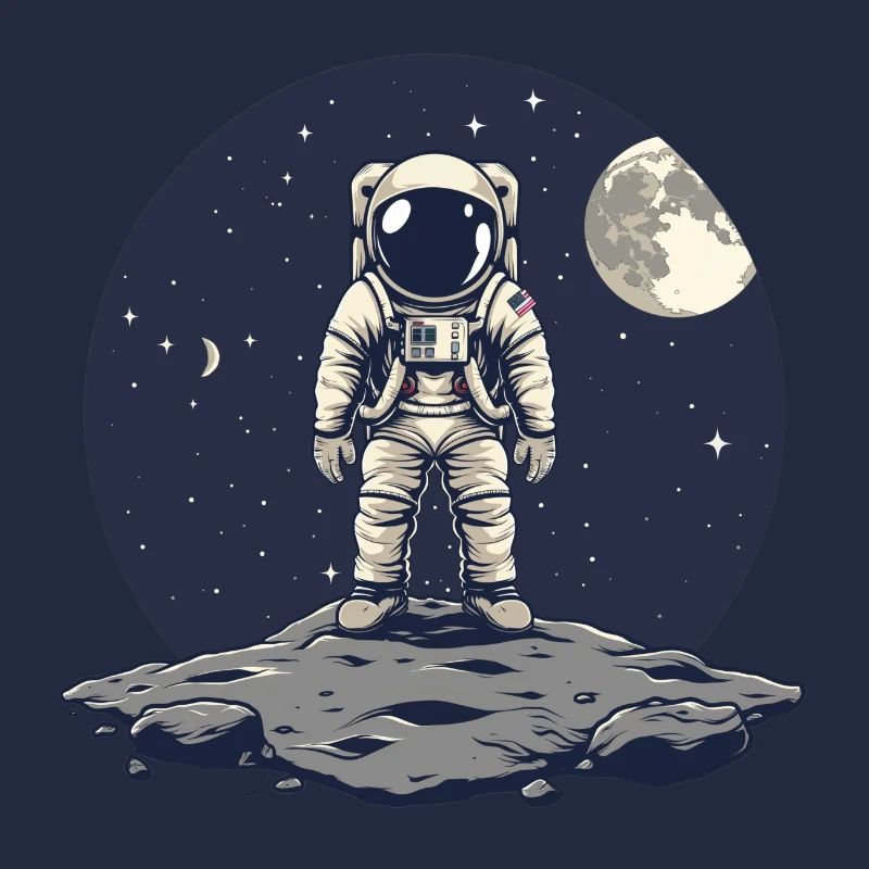 Fond de lune d’astéroïde frontal d’astronaute