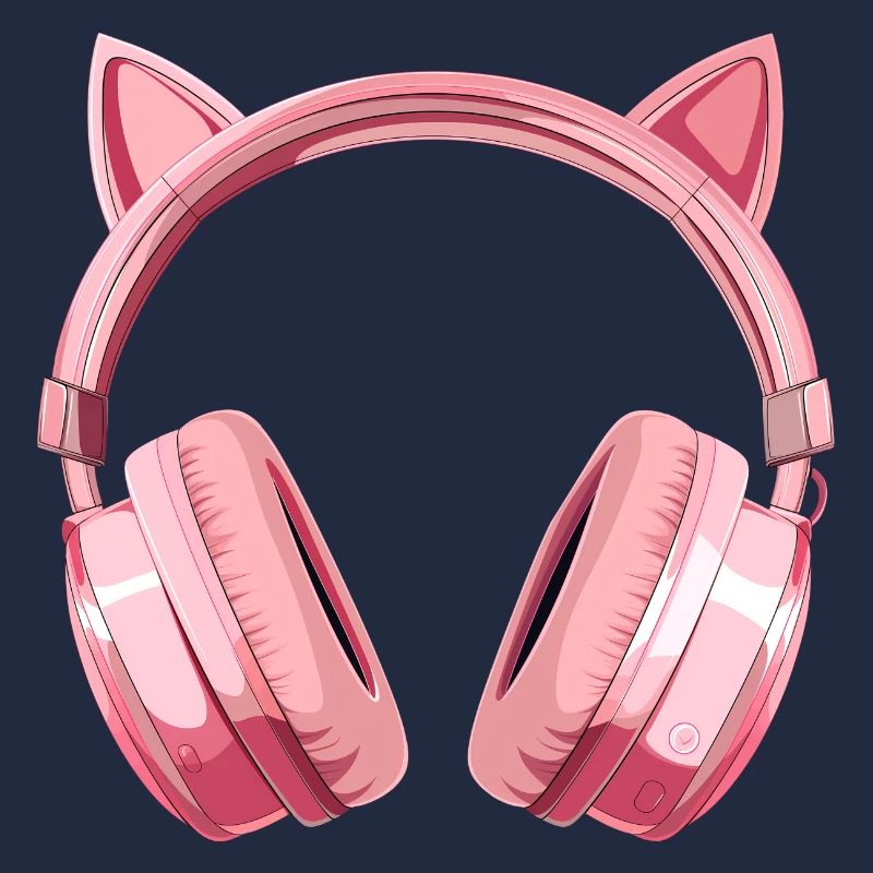 Gaming Headset with Cat Ears - Pink