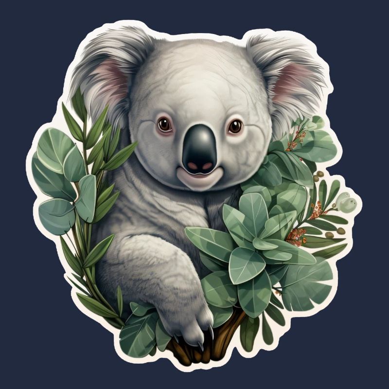 Koala with eucalyptus