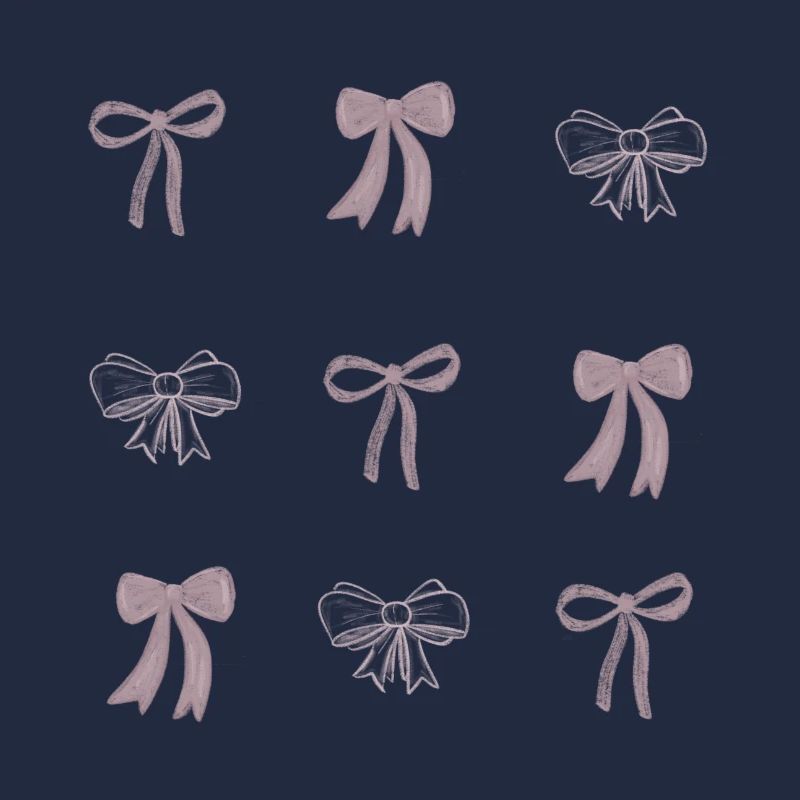 Three Bows Design Pink - coquette