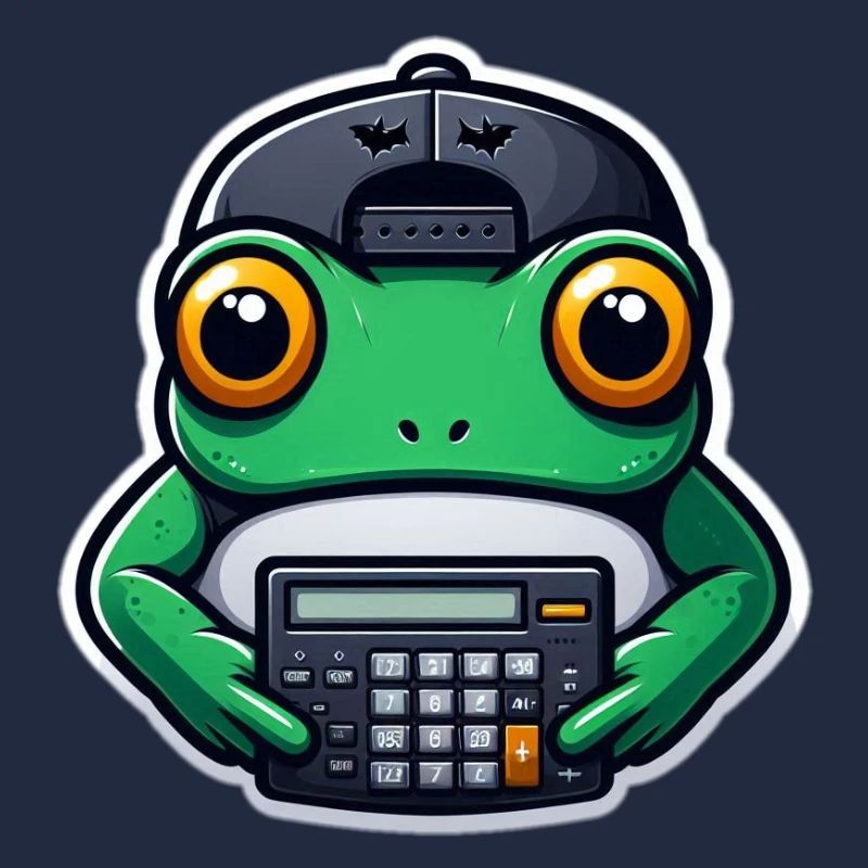 Frosch mit Taschenrechner