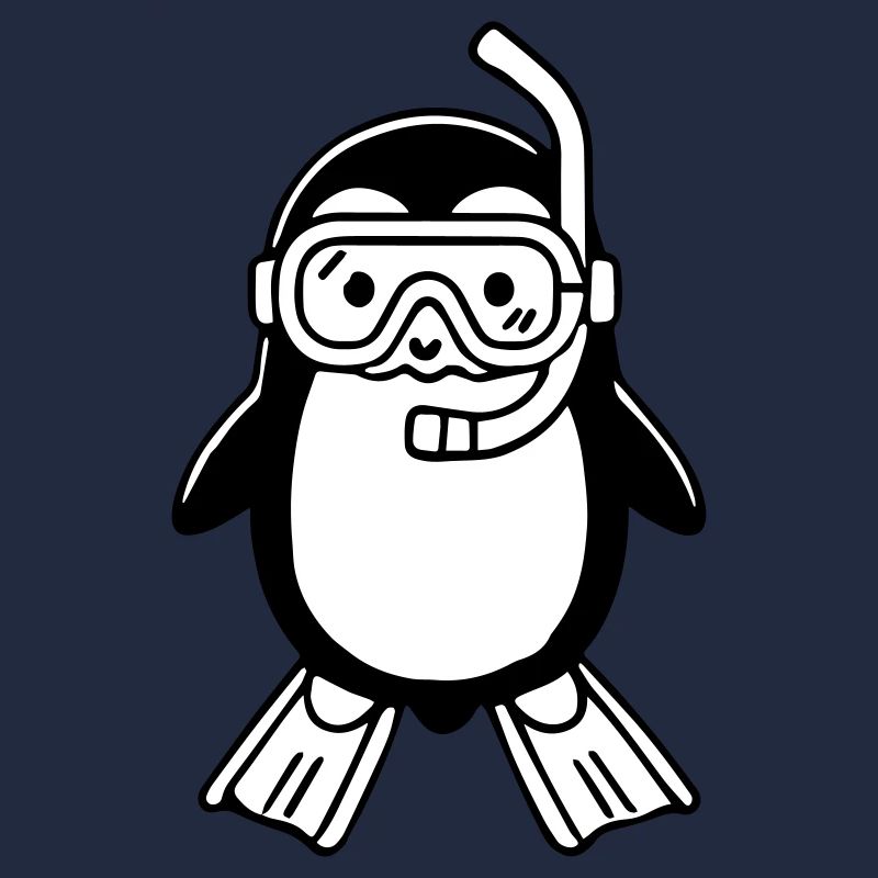 Niedlicher Schnorchelpinguin - Digitale Kunst Illustration