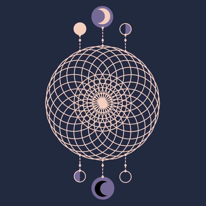 Moon Phases Geometric Pattern