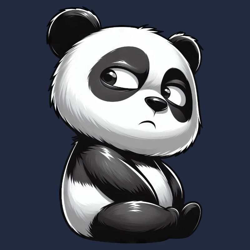 Skeptical Panda Cartoon Cute Doubt