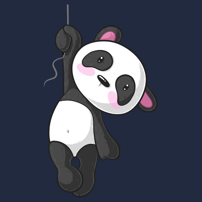 Hängender Comic Panda