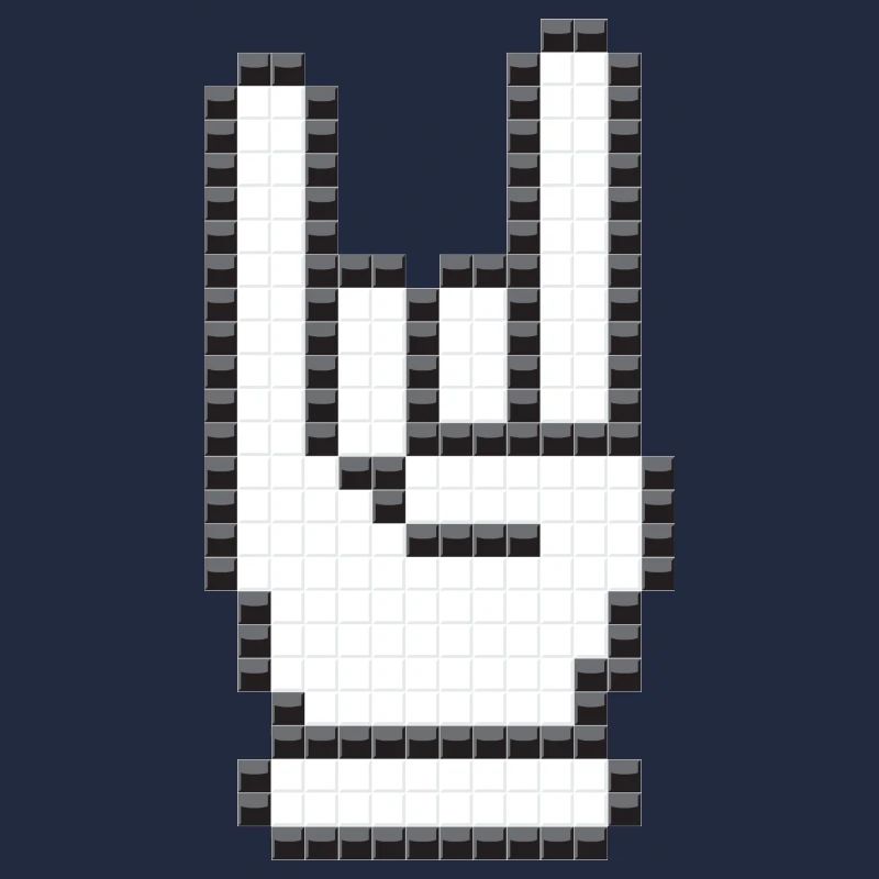 Zeichen der Hörner (Pixelated)