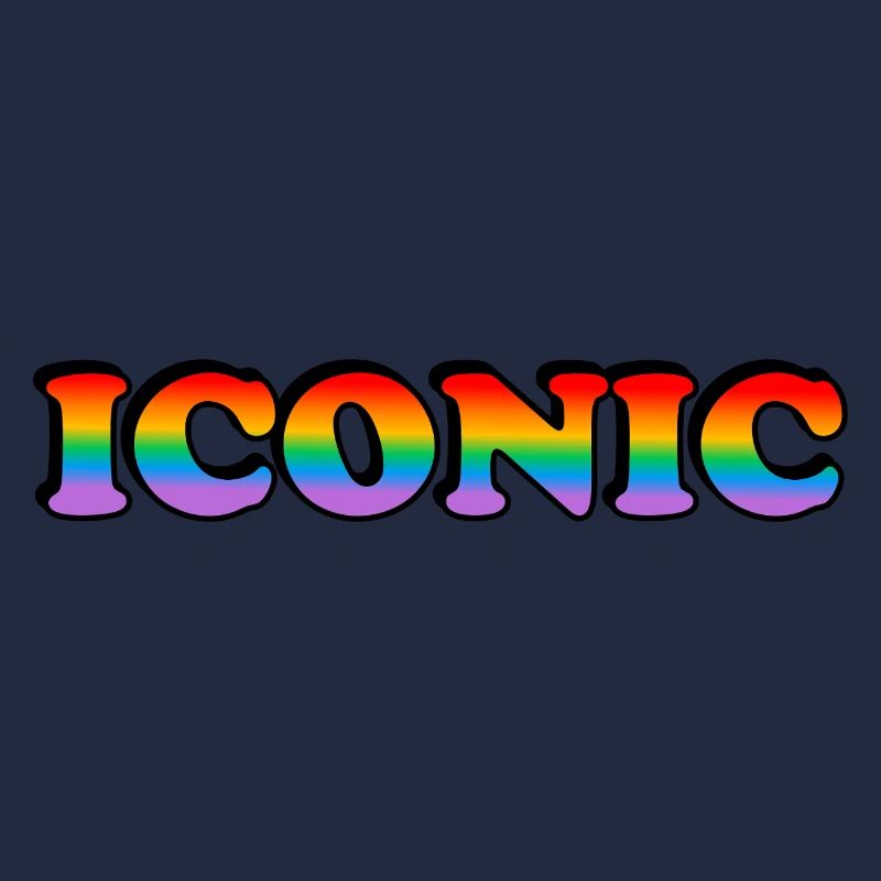 Ikonisch - Regenbogen Text LGBT Pride