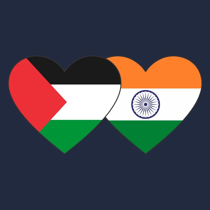Drapeau de la Palestine et de l’Inde