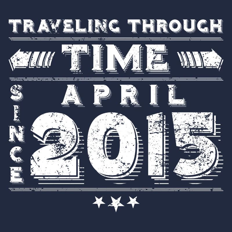 Conception d'anniversaire de voyage dans le temps vintage avril 2015