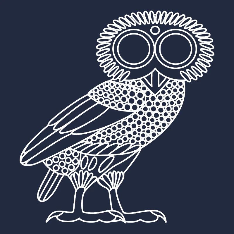 Eule der Athene [White Outline (nur Eule)]