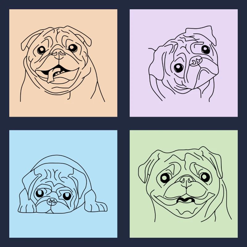 Pastel Pug Squad - Le mignon et le câlin