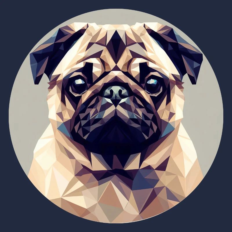 Dog Pug Polygon Geometry