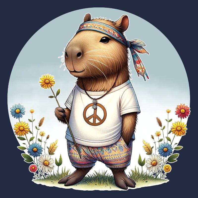 Capybara Hippie Peace
