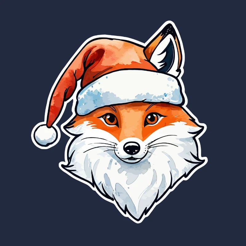 Fuchs Weihnachten Wasserfarben